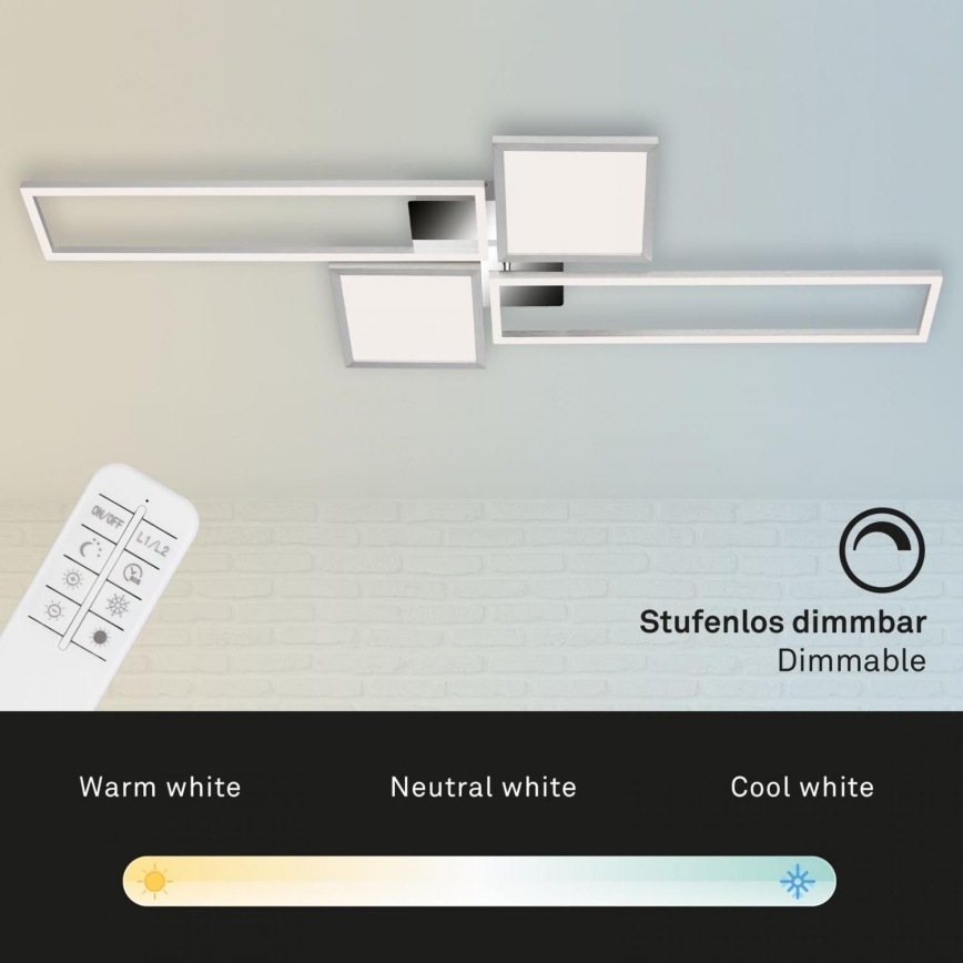 Briloner 3531-018 - LED Plafon ściemnialny FRAME LED/50W/230V 3000-6500K + pilot zdalnego sterowania