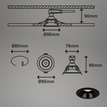 Briloner 7042-035 - ZESTAW 3x Łazienkowa oprawa wpuszczana 1xGU10/9W/230V IP23