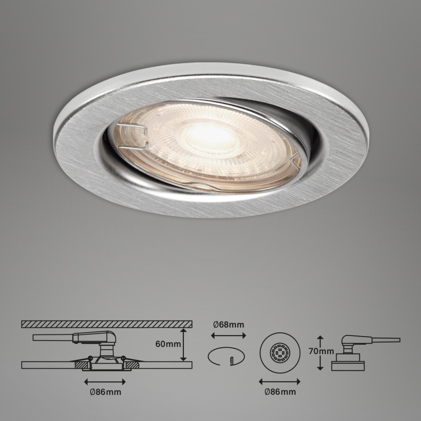 Briloner 7144-039 - Zestaw 3x LED Wpuszczana oprawa łazienkowa SLIDE 1xGU10/4W/230V IP23