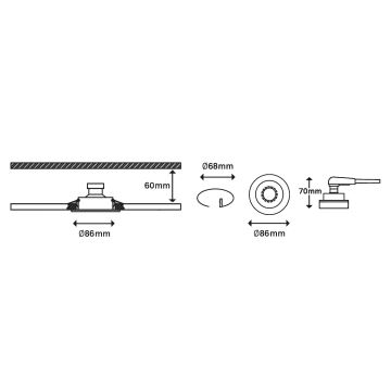 Briloner 7148-032-ZESTAW 3×LED Ściemnialne oświetlenie łazienkowe 1xGU10/5W/230V IP23