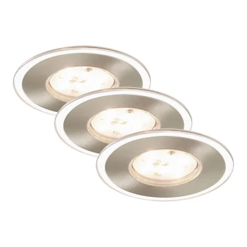 Briloner 7197-032 - ZESTAW 3x LED Ściemnialna łazienkowa oprawa wpuszczana LED/4,5W/230V IP44