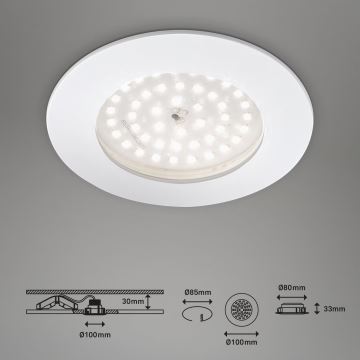 Briloner 7206-016 - LED Łazienkowa oprawa wpuszczana LED/10,5W/230V IP44