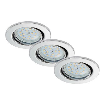 Briloner 7220-038 - PACK 3x LED Łazienkowe oświetlenie wpuszczane FIT 1xGU10/5W/230V