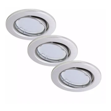 Briloner 7221-039 - ZESTAW 3x LED Łazienkowa oprawa wpuszczana 1xGU10/3W/230V IP23 srebrny