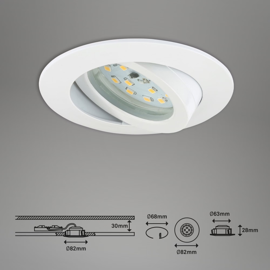Briloner 7232-016 - LED Ściemnialne wpuszczane oświetlenie łazienkowe LED/5,5W/230V IP23