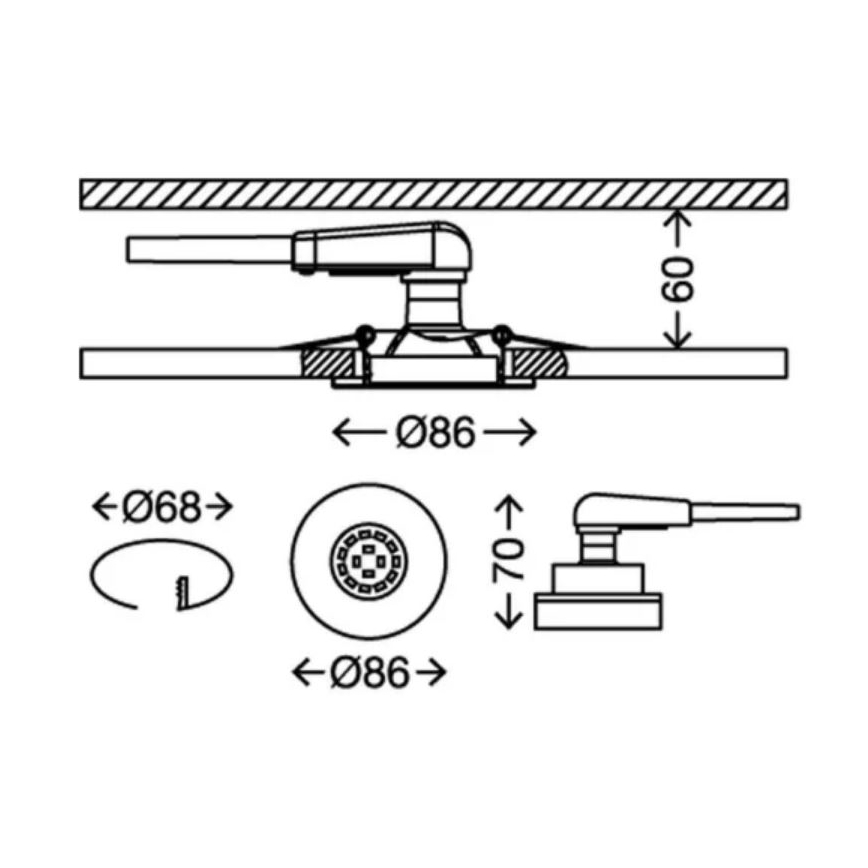 Briloner 7277-038 - ZESTAW 3x LED Ściemnialne wpuszczane oświetlenie łazienkowe 1xGU10/5W/230V IP23