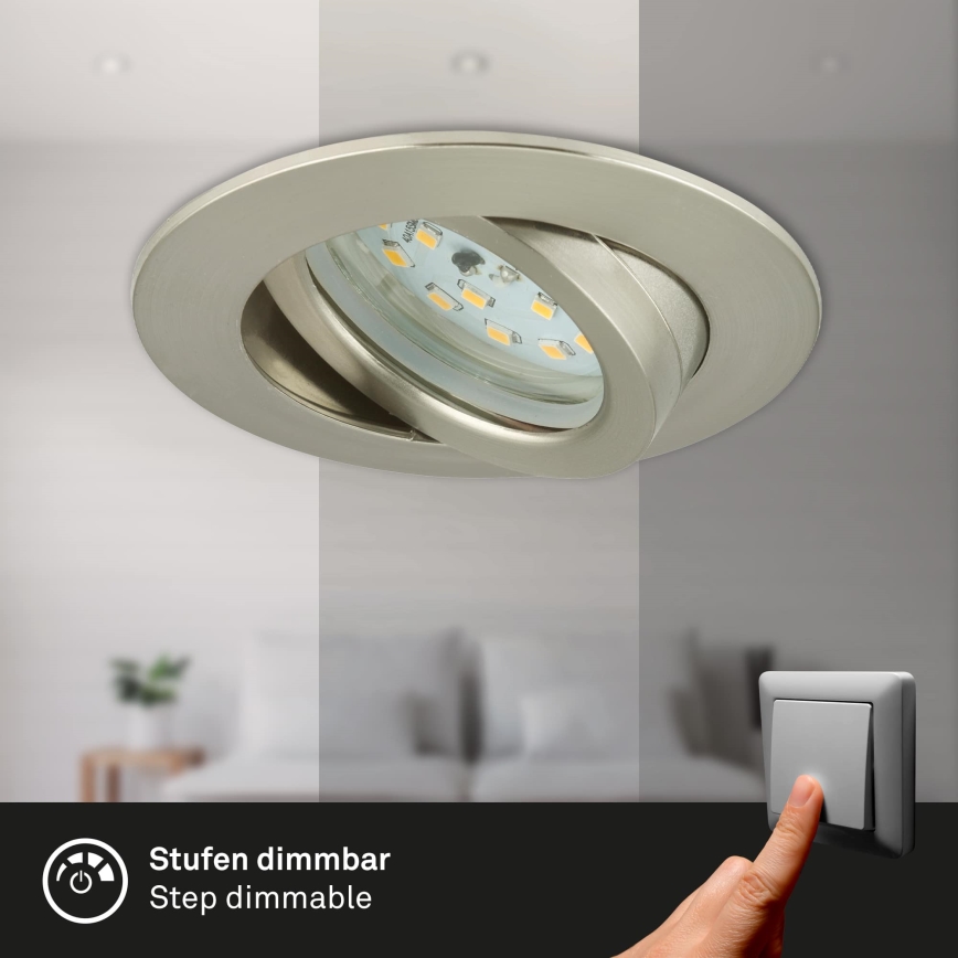 Briloner 7296-012 - LED Ściemnialne wpuszczane oświetlenie łazienkowe ATTACH LED/6,5W/230V IP23 chrom