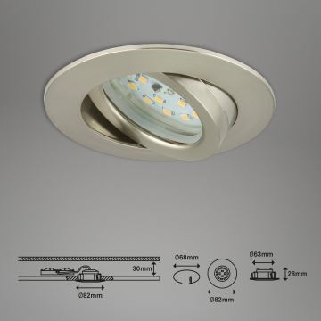 Briloner 7296-012 - LED Ściemnialne wpuszczane oświetlenie łazienkowe ATTACH LED/6,5W/230V IP23 chrom