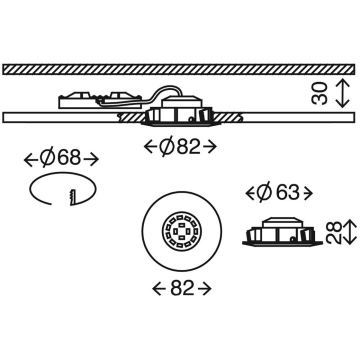 Briloner 7296-012 - LED Ściemnialne wpuszczane oświetlenie łazienkowe ATTACH LED/6,5W/230V IP23 chrom