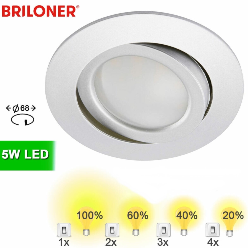 Briloner 8309-019 - LED Ściemnialne wpuszczane oświetlenie łazienkowe LED/5W/230V IP23