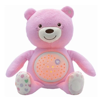 Chicco - Projektor z melodiami  BABY BEAR 3xAAA różowy