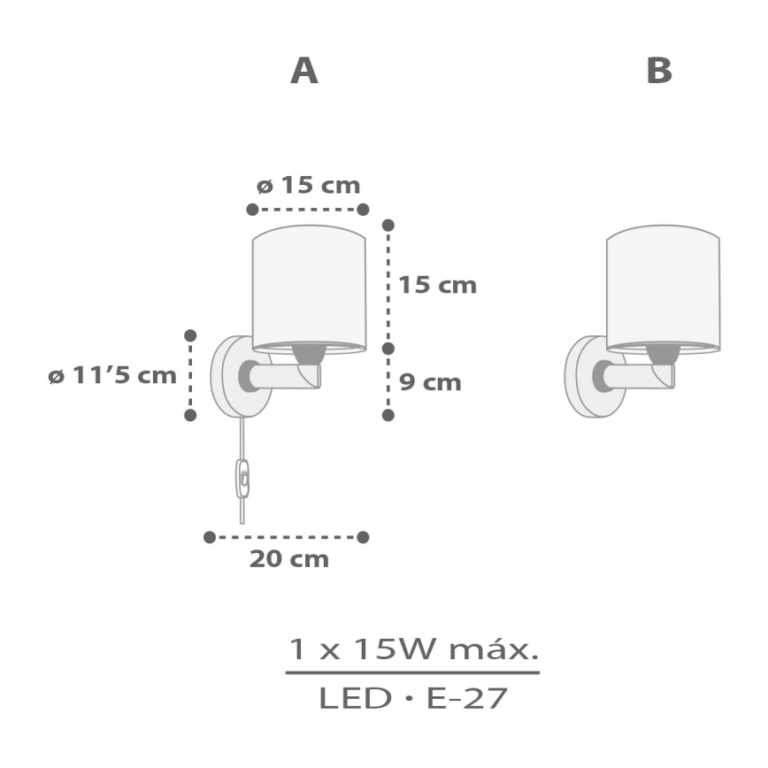 Dalber 60629 - Kinkiet dziecięcy RHICO AND CROCO 1xE27/15W/230V