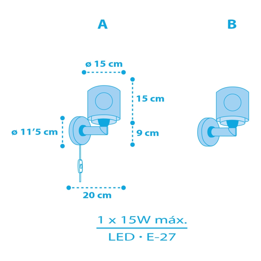 Dalber 60659 - Kinkiet dziecięcy PIRAT ISLAND 1xE27/15W/230V