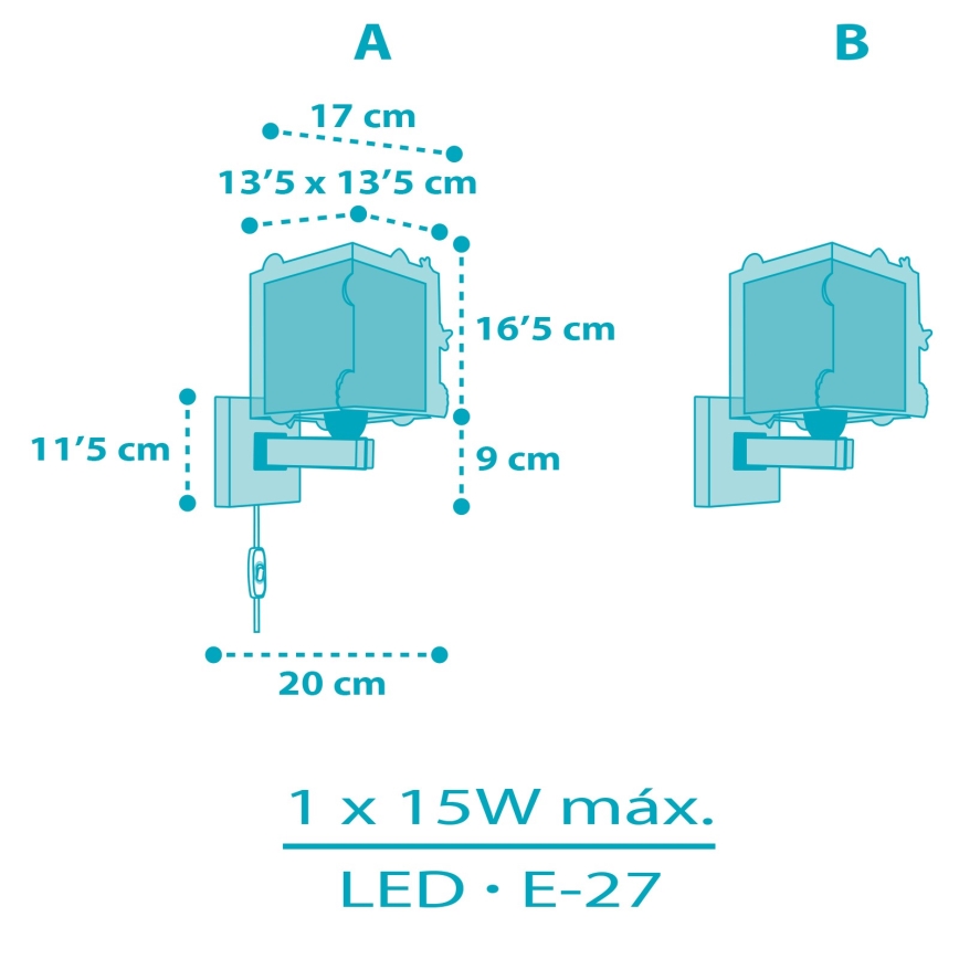 Dalber 63359 - Kinkiet dziecięcy ROCKET 1xE27/15W/230V