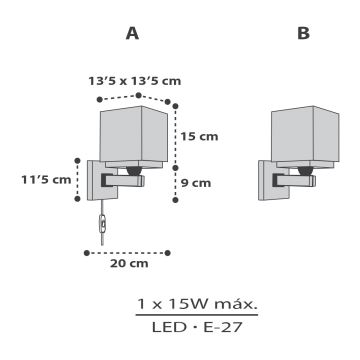 Dalber 63379 - Kinkiet dziecięcy LITTLE PIXEL 1xE27/15W/230V