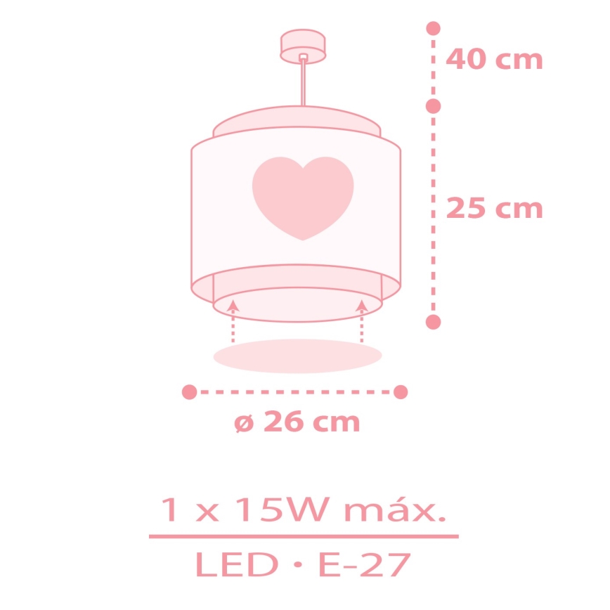 Dalber 76012S - Żyrandol dziecięcy BABY DREAMS 1xE27/15W/230V różowe