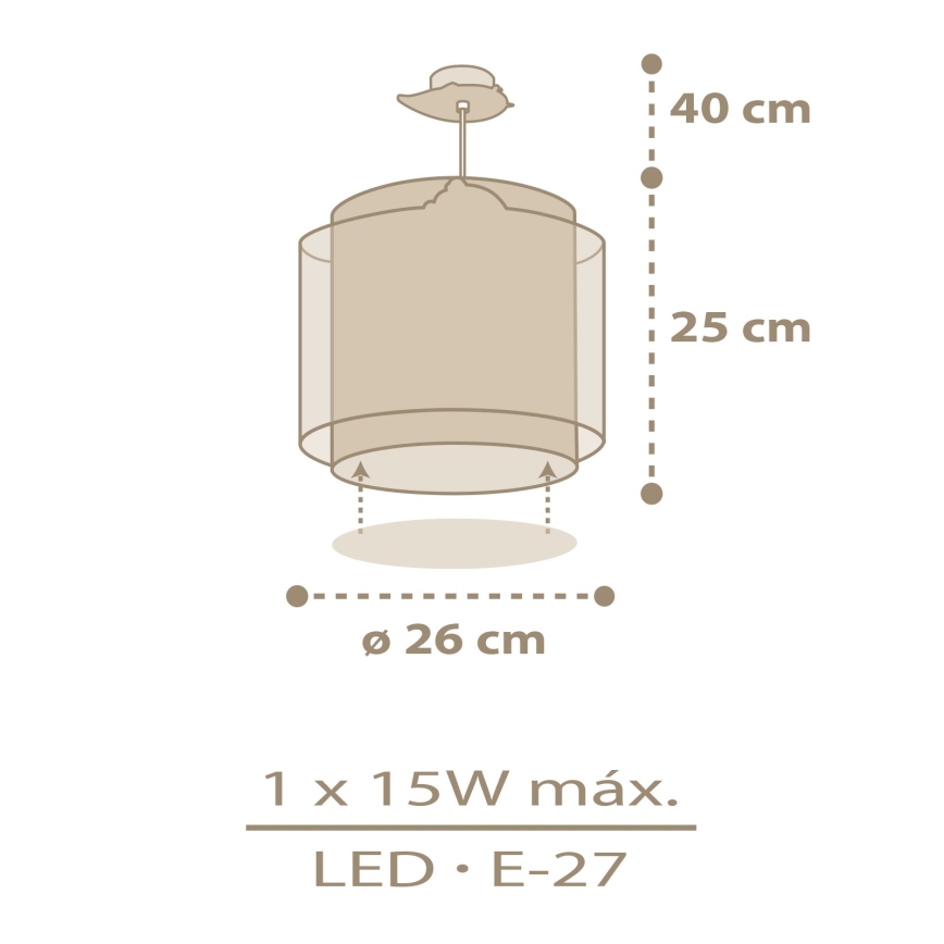 Dalber 76872 - Żyrandol dziecięcy BABY CHICK 1xE27/15W/230V