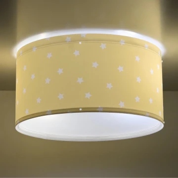 Dalber 82216A - Plafon dziecięcy STAR LIGHT 2xE27/60W/230V żółty