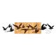 Dekoracja ścienna 111x25 cm ptaki drewno/metal