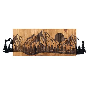Dekoracja ścienna 75,5x24,5 cm góry drewno/metal
