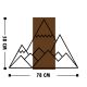 Dekoracja ścienna 78x58 cm góry drewno/metal