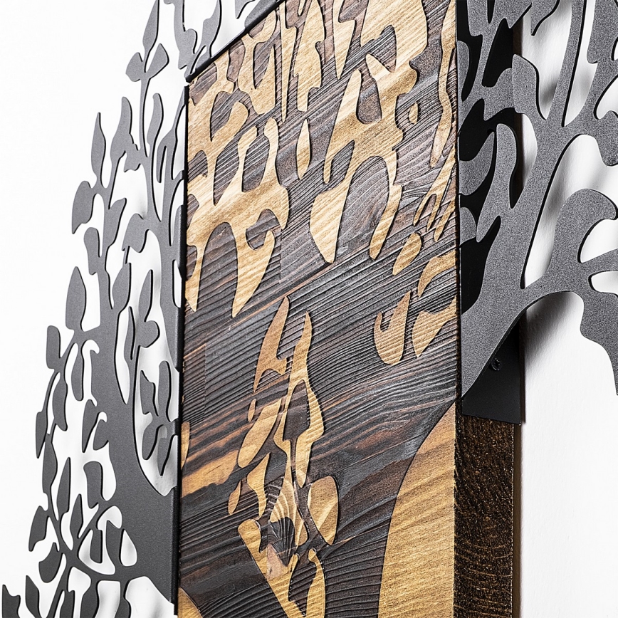 Dekoracja ścienna 89x90 cm drzewo drewno/metal
