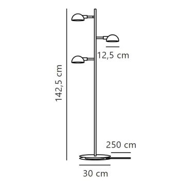 DFTP by Nordlux - Lampa podłogowa NOMI 3xE14/8W/230V czarna