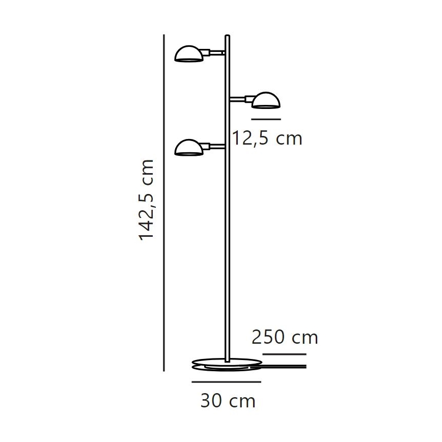 DFTP by Nordlux - Lampa podłogowa NOMI 3xE14/8W/230V czarna