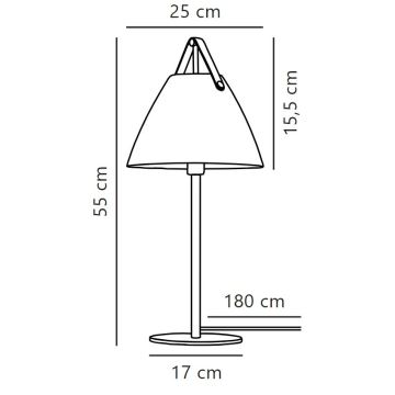 DFTP by Nordlux - Lampa stołowa STRAP 1xE27/40W/230V czarna