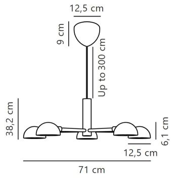 DFTP by Nordlux - Żyrandol na lince NOMI 5xE14/8W/230V czarny