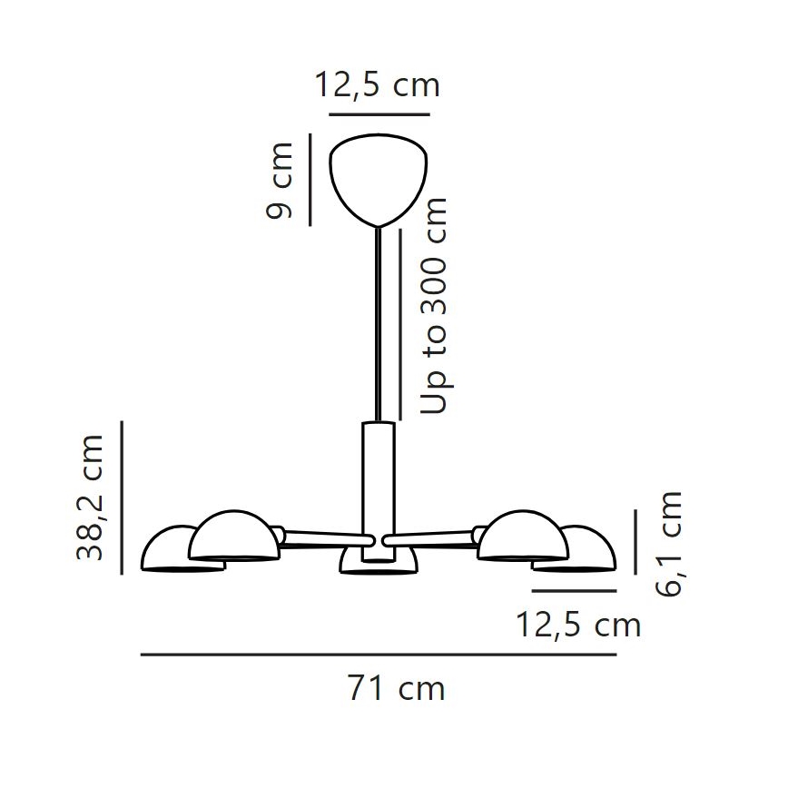 DFTP by Nordlux - Żyrandol na lince NOMI 5xE14/8W/230V czarny