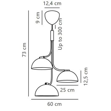 DFTP by Nordlux - Żyrandol na lince TULLIO 3xE14/25W/230V biały