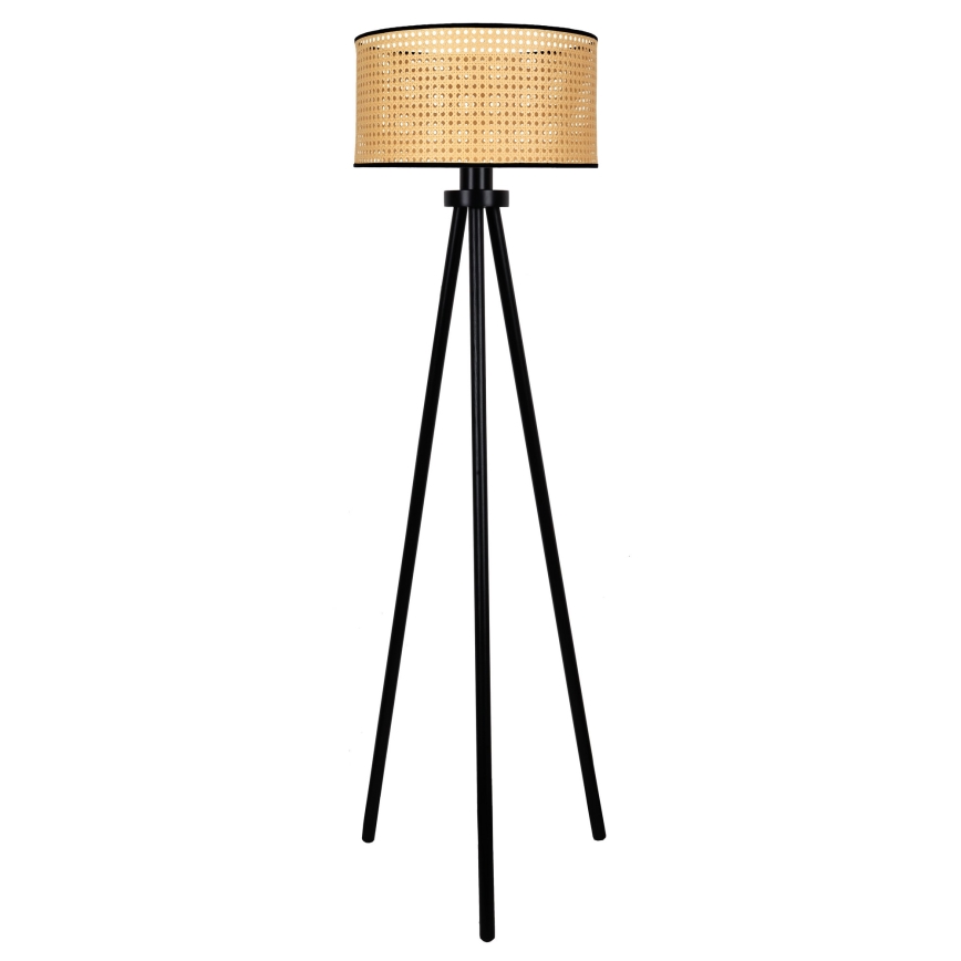 Duolla - Lampa podłogowa ROLLER 1xE27/15W/230V rattan/czarny