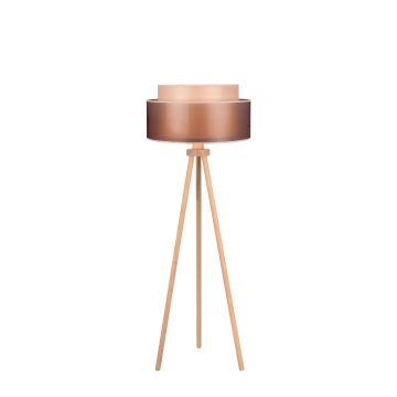 Duolla - Lampa podłogowa WOOD BOHO 1xE27/15W/230V miedź/brązowa/beżowa