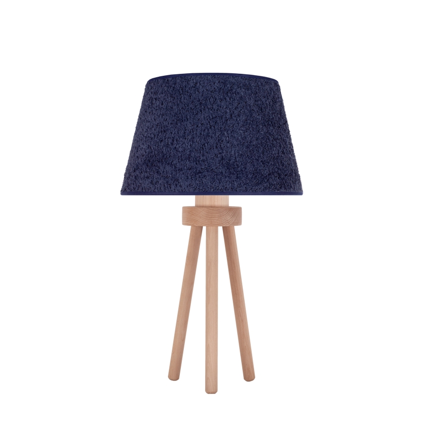 Duolla - Lampa stołowa BOUCLE 1xE27/15W/230V niebieski/drewno