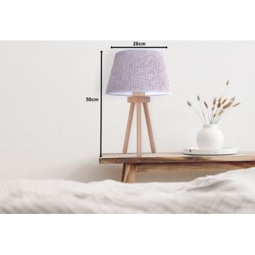Duolla - Lampa stołowa BOUCLE 1xE27/15W/230V szare/drewno