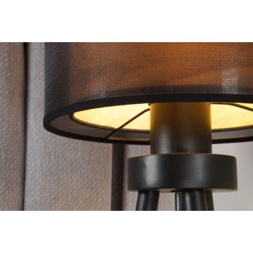 Duolla - Lampa stołowa WOOD BOHO 1xE27/15W/230V czarna/beżowa