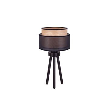 Duolla - Lampa stołowa WOOD BOHO 1xE27/15W/230V czarna/beżowa