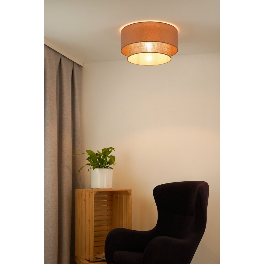 Duolla - Lampa sufitowa BOHO 1xE27/15W/230V śr. 45 cm beżowa/brązowa