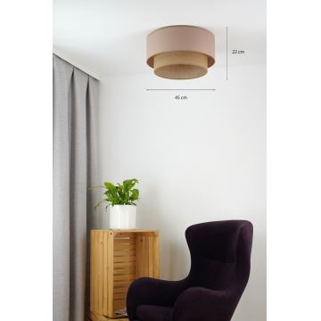 Duolla - Lampa sufitowa BOHO 1xE27/15W/230V śr. 45 cm beżowa/brązowa