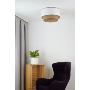 Duolla - Lampa sufitowa BOHO 1xE27/15W/230V śr. 45 cm biała/brązowa