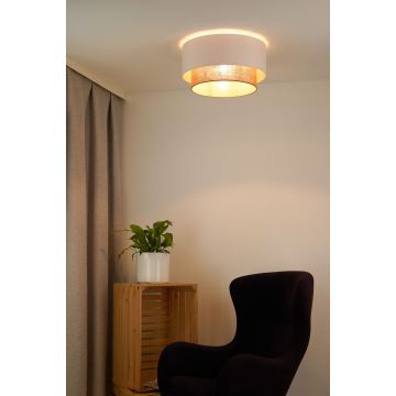 Duolla - Lampa sufitowa BOHO 1xE27/15W/230V śr. 45 cm biała/brązowa