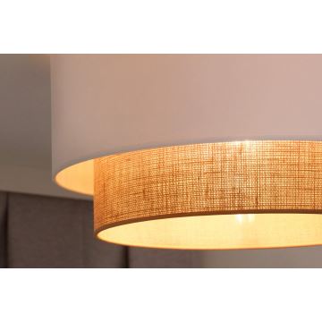 Duolla - Lampa sufitowa BOHO 1xE27/15W/230V śr. 45 cm biała/brązowa