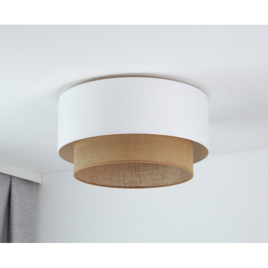 Duolla - Lampa sufitowa BOHO 1xE27/15W/230V śr. 45 cm biała/brązowa