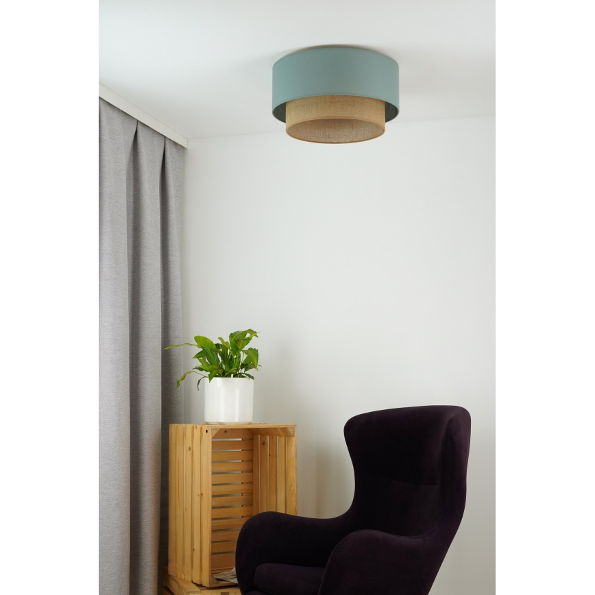 Duolla - Lampa sufitowa BOHO 1xE27/15W/230V śr. 45 cm zielona/brązowa