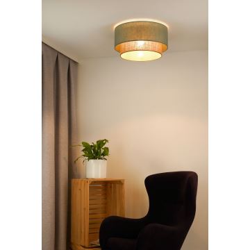 Duolla - Lampa sufitowa BOHO 1xE27/15W/230V śr. 45 cm zielona/brązowa