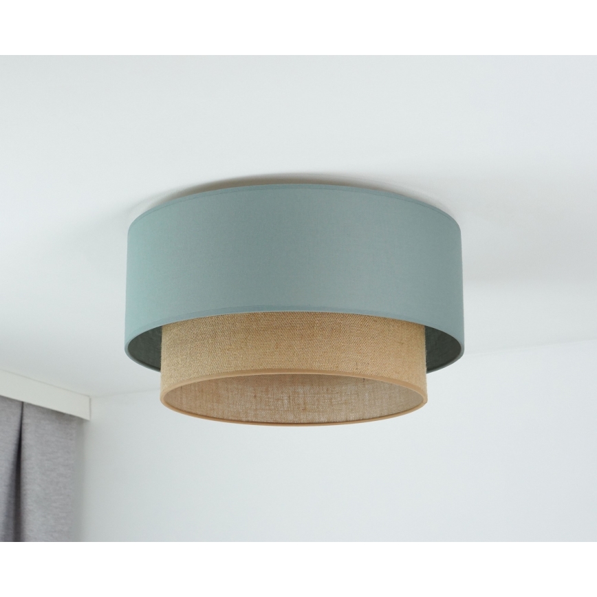 Duolla - Lampa sufitowa BOHO 1xE27/15W/230V śr. 45 cm zielona/brązowa