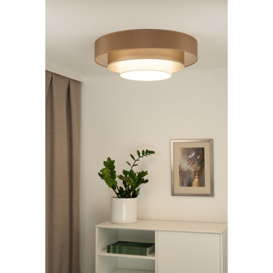 Duolla - LED Plafon LUNETA LED/26W/230V śr. 60 cm 4000K brązowy/złoty/biały