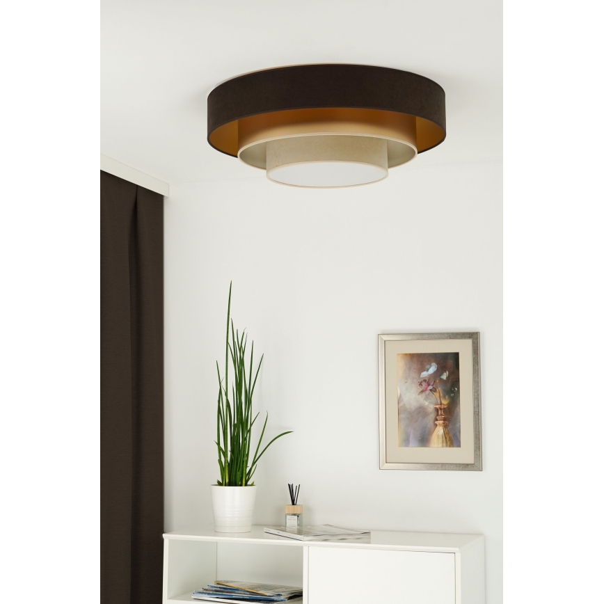 Duolla - LED Plafon LUNETA LED/26W/230V śr. 60 cm 4000K brązowy/złoty/kremowy