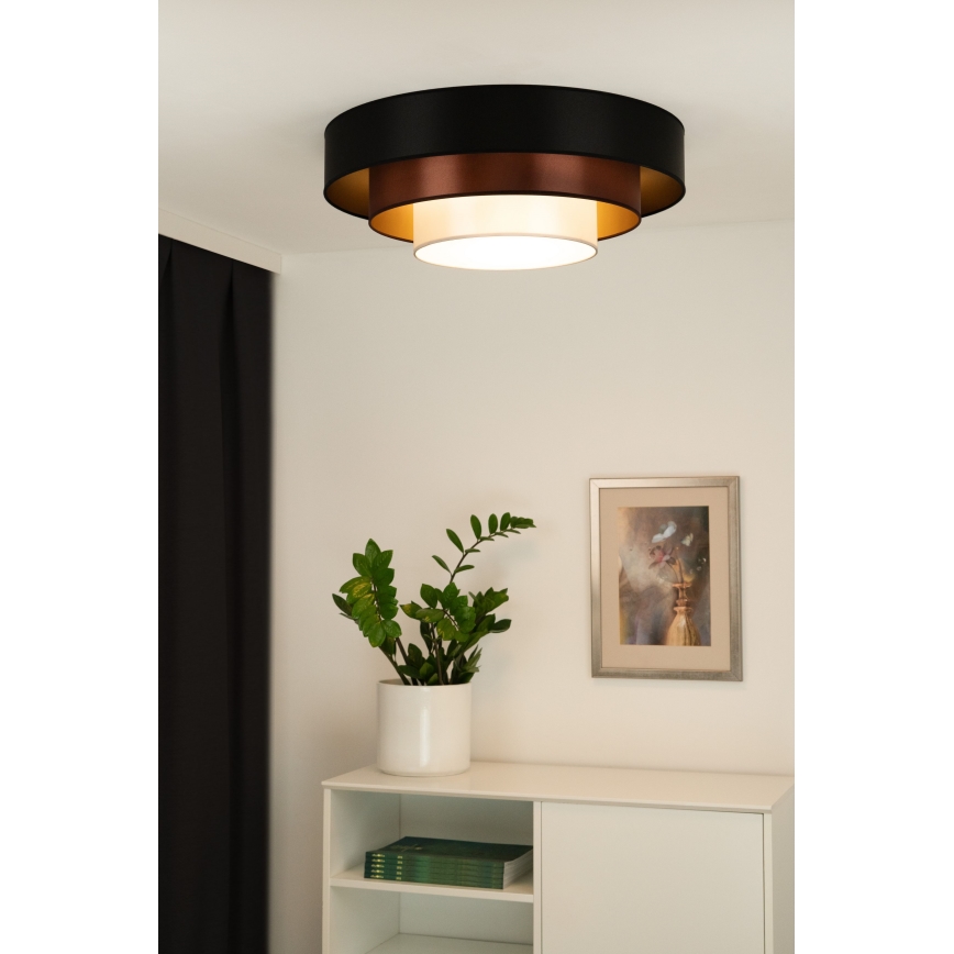 Duolla - LED Plafon LUNETA LED/26W/230V śr. 60 cm 4000K czarny/miedź/białe